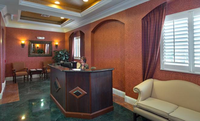 office space with receptionist